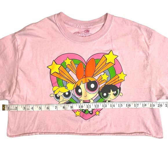 The Powerpuff Girls Pink Cropped T-Shirt Size M Cartoon Network 90s Y2K Style - Picture 7 of 8